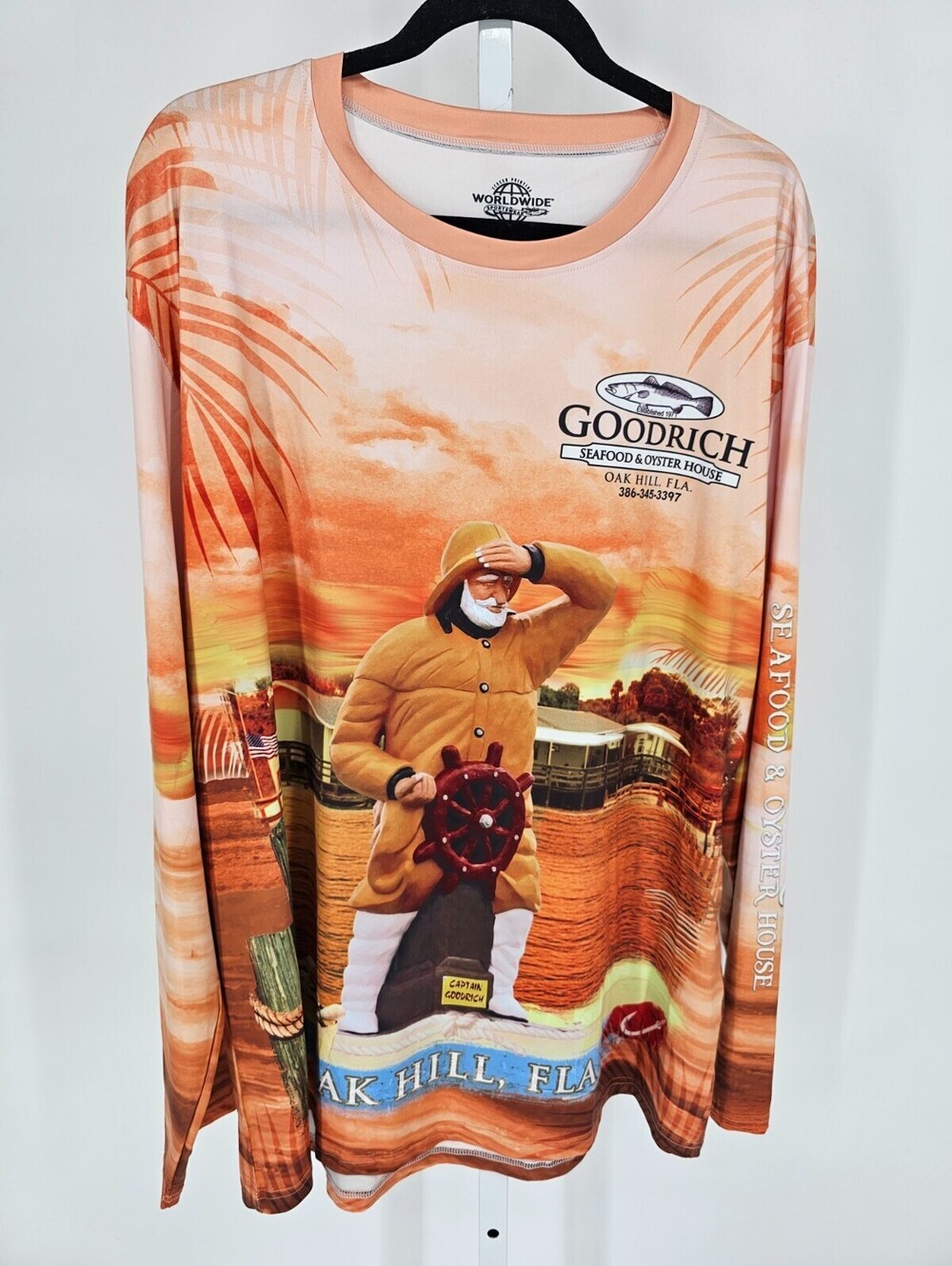 Goodrich Seafood & Oyster House Mens Sz XXL Long Sleeve Performance T Shirt - Picture 1 of 4